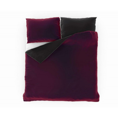 Saténové francúzske obliečky LUXURY COLLECTION bordó / čierne 1 + 2, 220x200, 70x90cm