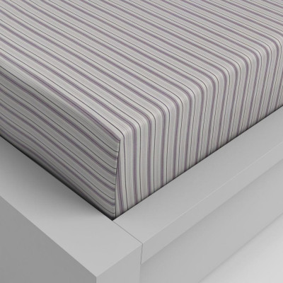 Bavlnené napínacie prestieradlo 120x200cm fialový prúžok