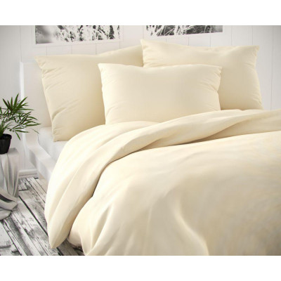 Saténové francúzske predĺžené obliečky LUXURY COLLECTION smotanové 1 + 2, 240x220, 70x90cm