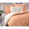 Saténové predľžené posteľné obliečky LUXURY COLLECTION biele / lososové 140x220, 70x90cm