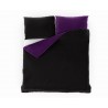 Saténové francúzske predĺžené obliečky LUXURY COLLECTION čierne / tmavo fialové 1 + 2, 240x220, 70x90cm