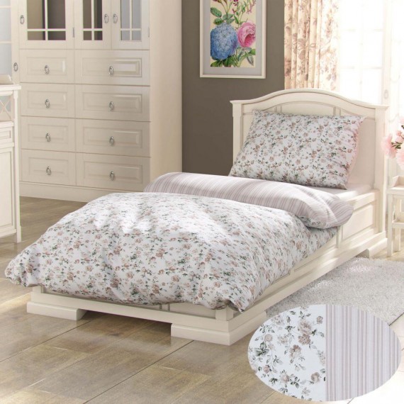 Bavlnené posteľné obliečky PROVENCE COLLECTION 140x200, 70x90cm VIENTO béžové