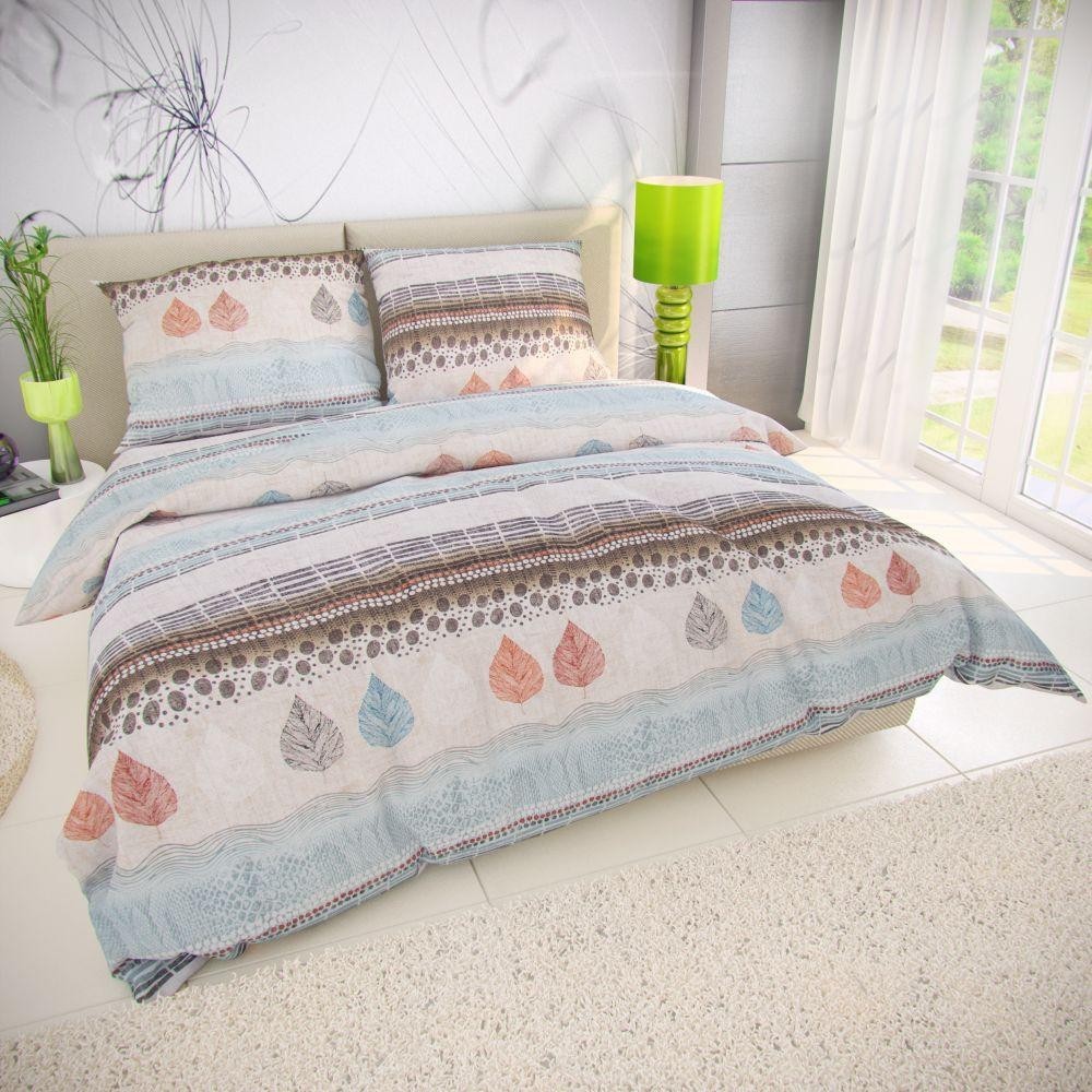 Klasické posteľné bavlnené obliečky 140x200, 70x90cm KAYA modrá