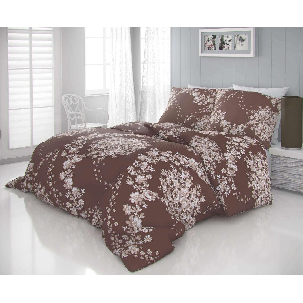 Saténové francúzske obliečky LUXURY COLLECTION 1+2, 240x200, 70x90cm MELROSE hnedé Saténové francúzske obliečky LUXURY COLLECTION 1+2, 240x200, 70x90cm MELROSE hnedé