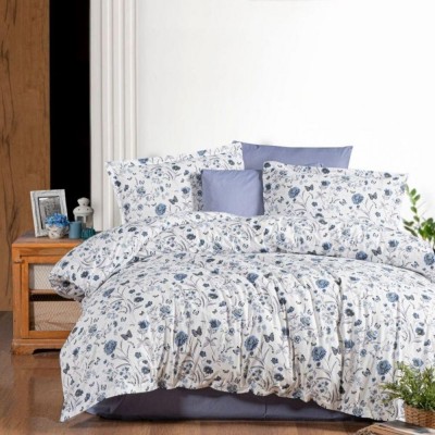Predĺžené posteľné flanelové obliečky 140x220, 70x90cm BELA modrá