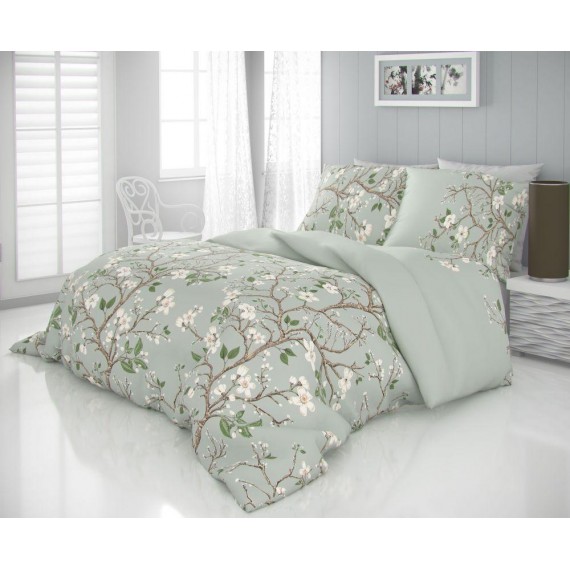 Saténové predĺžené obliečky LUXURY COLLECTION 140x220, 70x90cm JARO zelené